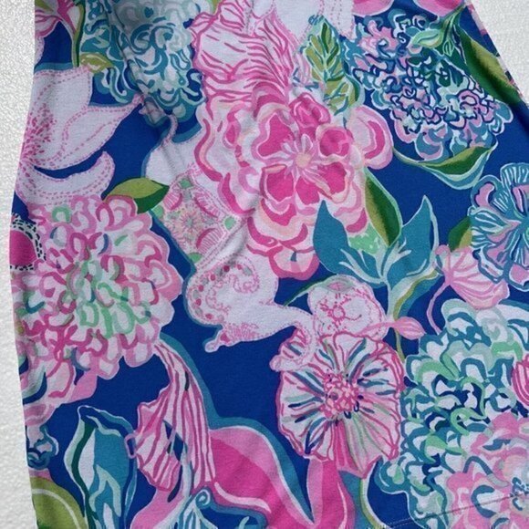 Lilly Pulitzer Sophie Peony For Your Thoughts Dress XXS Pink Blue Floral SPF - Picture 5 of 10